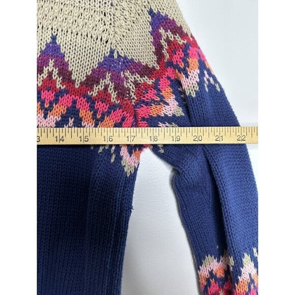 Canyon River Blues Women’s Button Down Sweater Cardigans Blue Pink Vtg Size Lrg - Picture 7 of 9